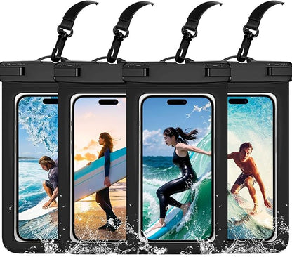 Waterproof Case Compatible with iPhone 14 Pro Max/13/12/11/XR/X/SE/8/7, Galaxy S22/S21 Google up to 7.5" IPX8 Dry Bag Vacation Essentials (Balck-4)