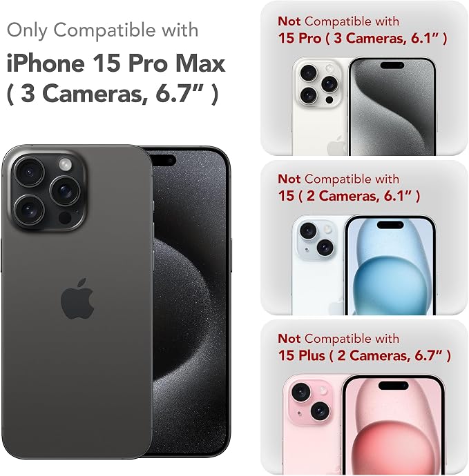 Magnetic for iPhone 15 Pro Max Case, Compatible with MagSafe, [Full Camera Protection][Screen Protector] Silicone Shockproof Protective Phone Case for iPhone 15 Pro Max 6.7", Dark Gray