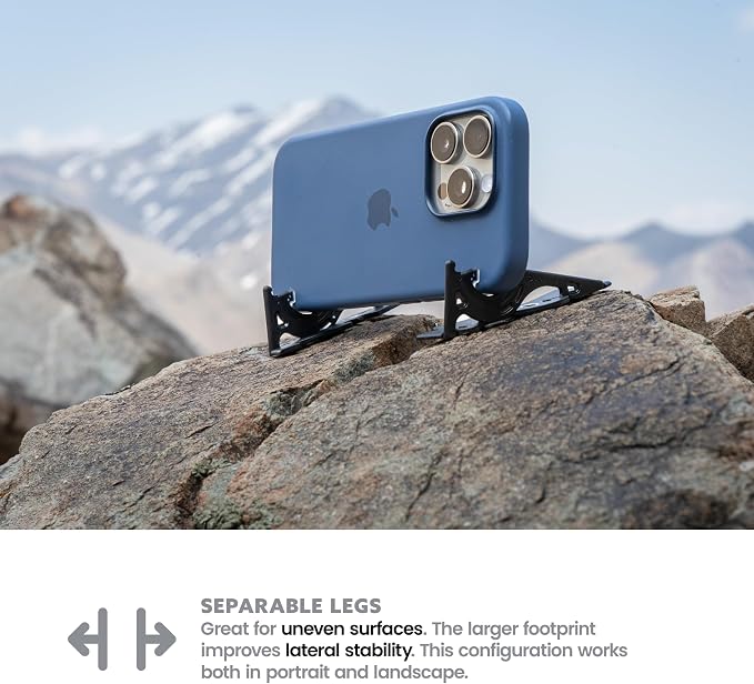 GEOMETRICAL Pocket Tripod PROv2 - Card-Size Stand, for iPhone, Matte Black Universal Kit