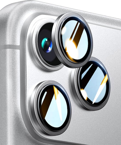 UltraGlass UNBREAK 9H+ Glass for iPhone 17 Pro Max/17 Pro Camera Protector [NO.1 Military Grade Shatterproof] iPhone 17 Pro Max Camera Lens Protector, 17 Pro Lens Cover, Case Friendly, Grey White
