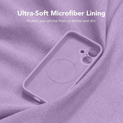 Magnetic for iPhone 16 Plus Case, Compatible with MagSafe, [Full Camera Protection][Screen Protector] Silicone Shockproof Protective Phone Case for iPhone 16 Plus 6.7", Light Purple