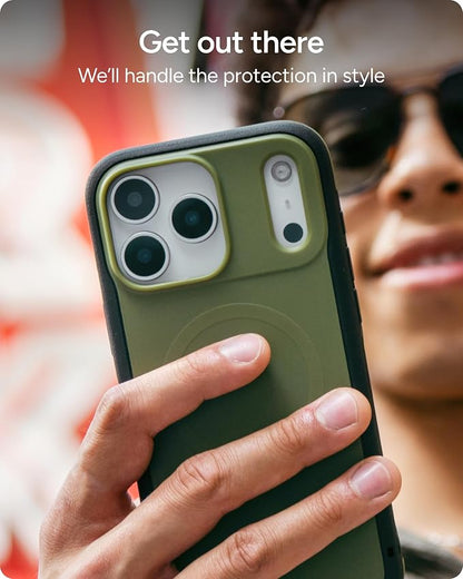 ZAGG Sedona Snap Case with Kickstand for iPhone 17 Pro - Pitch Black, Drop Protection (13ft/4m), Multi-Layer Protection, with Camera Button, MagSafe Phone Case with Impact-Absorbing Bumpers