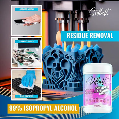 SEDLAV 99% Isopropyl Alcohol Wipes Rubbing Alcohol 99 Percent Wipes Alcohol Wipes for Tech Use (80 Count Pack of 2)