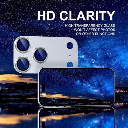 Choiche Compatible for iPhone 17 Pro Camera Lens Protector, Strong Adsorption Camera Cover with 9H Tempered Glass Lens Screen Protector Metal Ring Decoration Accessories 6.3-inch (Silver)