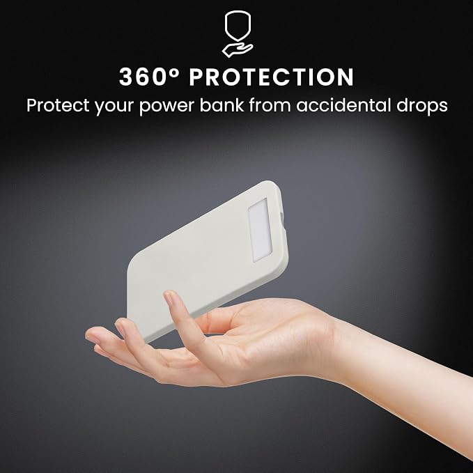 kwmobile Case Compatible with Apple Air MagSafe - Portable Powerbank Cover - External Battery Charger Bag, Shockproof - White