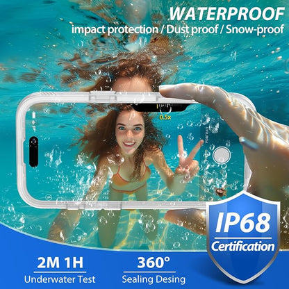SPORTLINK for iPhone Air Case, IP68 Waterproof Military Protective Full Body Heavy Duty Shockproof 360 Sealed Dustproof with Camera Screen Protector Phone Cover for iPhone Air 6.5" Mag/Frosted Clear