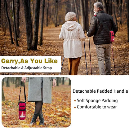 Water Bottle Carrier Bag 25oz/32oz Water Bottle Pouch Holder Adjustable Shoulder Strap Neoprene Water Bottle Sling Bag with Phone Pocket Insulated Tumbler Accessories for Walking