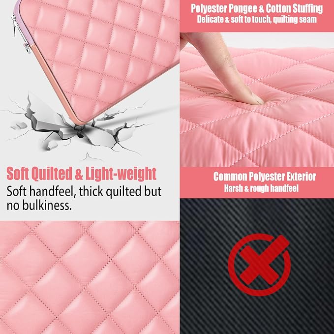 Puffy Quilted Travel Cable Electronic Organizer for Accessories Laptop MacBook Power Adapter, Wireless Mouse, for iPhone Charger, Cellphone, Power Bank