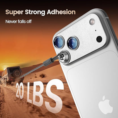 Camera Lens Protector Compatible with iPhone 17 Pro Max- Metal Frame Tempered Glass Cover, [Anti-Scratch] [Drop-Proof][Strong-Adhesion] Rear Camera Screen Cover- Silver