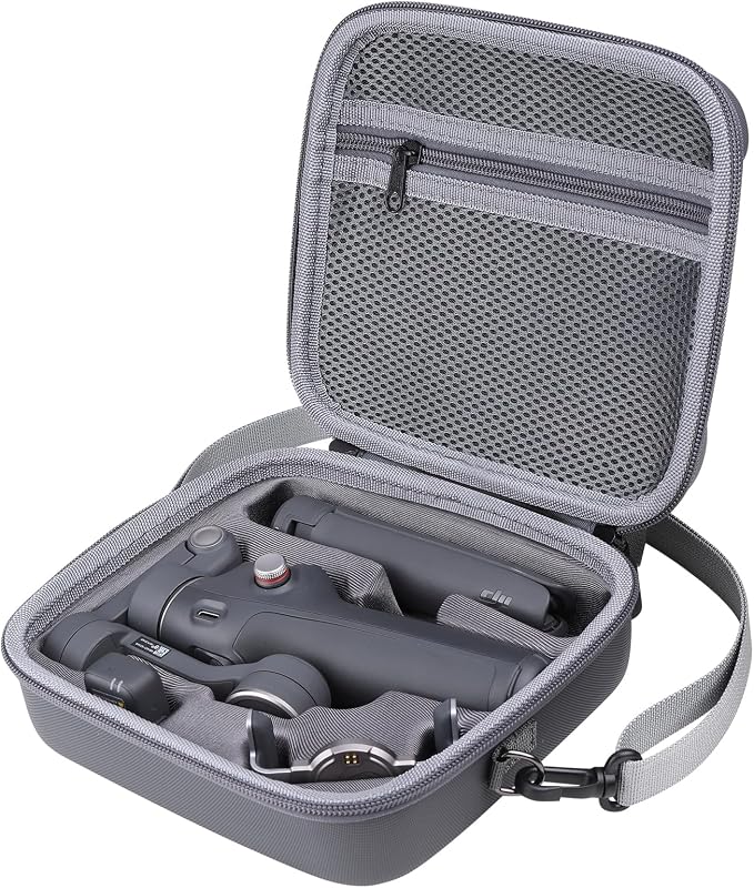 Travel Case for DJI OM 7P/OM7/OM8 - Portable Storage Bag Hardshell Carrying Case Fits DJI Osmo Mobile 7/7P /OM8 Smartphone Gimbal Stabilizer and Accessories(Grey)