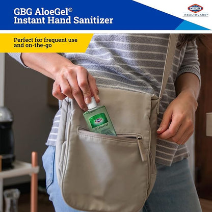 Clorox Healthcare GBG AloeGel Hand Sanitizer Gel, Bleach Free - Mini Hand Sanitizer Travel Size Gel for On-The-Go Travel Essentials - Sanitizing Solution for School Supplies & Office Use, 4 Fl Oz