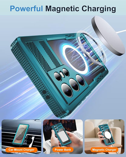 for Samsung Galaxy S25 Ultra Waterproof Case, [Fit for Magsafe] [IP68 Water Proof] [Built-in Screen Protector], Magnetic Heavy Duty Military Grade Rugged Phone Case for S 25 Ultra 6.9", Teal