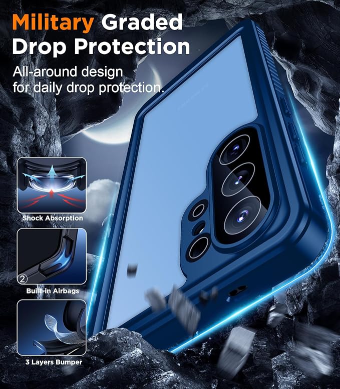 Temdan Designed for Samsung Galaxy S26 Ultra Case Waterproof, Built-in Lens & Screen Protector Military Grade Shockproof Dropproof IP68 Underwater Full Body Phone Case for Galaxy S26 Ultra 6.9"-Blue