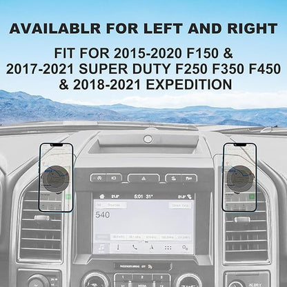 CNC Vent Phone Holder, Magnetic Car Air Vent Phone Holder Cradles Mount Compatible with F150 2015-2020 & Super Duty F250 F350 F450 2017-2021 Universal Bracket Stand for iPhone & Android