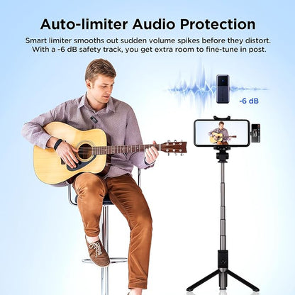 Saramonic Air Wireless Microphone for iPhone/Camera/Android/PC, 48kHz/24-bit,120dB Max SPL, 300m Range, Noise Cancelling, 30h Use for Filmmaking and Content Creation (USB Type-C Version)