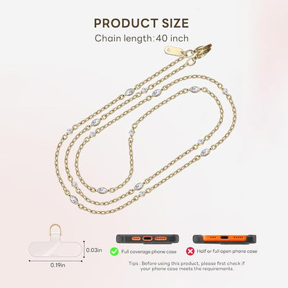 Phone Lanyard for Cellphone Case Crossbody Phone Strap Detachable Phone Charms Strap Anti Theft Necklace Holder for iPhone For Women