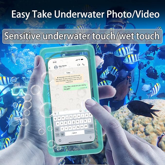 Waterproof Phone Case for Snorkeling with Lanyard IPX8 Underwater Touch/Photo Shockproof Heavy Duty Drop-Proof for iPhone 17 Pro Max/16/15/14 All Cell Phones-Green Shower Phone Case