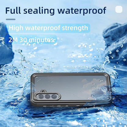 Omio for Galaxy A35 5G Waterproof Case, Full Body IP68 Underwater Clear Protective Case Built-in Screen Protector Heavy Duty Shockproof Case for Men Women, Black