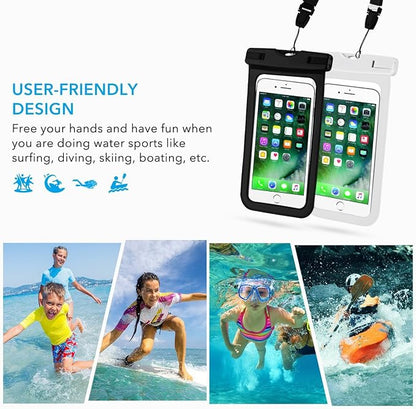 Universal Waterproof Case, 2 Pack IPX8 Waterproof Phone Lanyard Dry Bag with Neck Strap for iPhone 17 16 15 14 13 12 XS Pro Plus Galaxy S24 S23 Edge Note Google Pixel LG HTC Sony Moto up to 7.5"