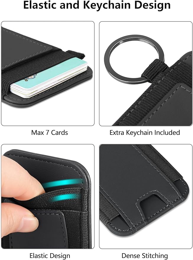 ExtreLife For Magsafe Wallet, Strongest Magnetic Wallet for iPhone 17/16/15/14/13/12 Series, for Magsafe Card Holder with 2 Card Slots, RFID Blocking, Vegan Leather, Hold 7 Cards, Slim, Black