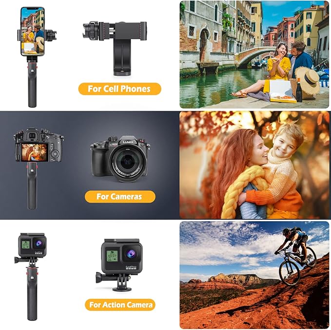 Zeadio Smartphone Stabilizer Grip, Cellphone Video Rig Tripod Mount Holder, with Wireless Remote Shutter for All iPhone and Android Smartphones