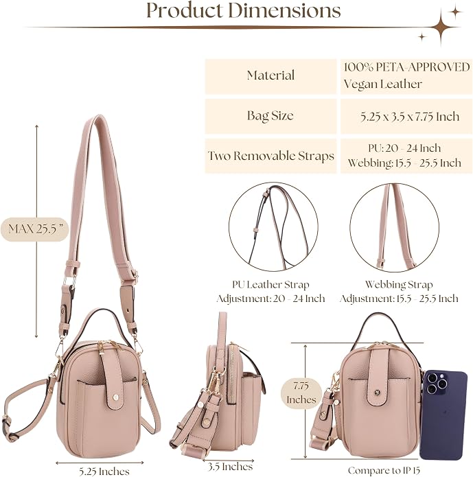 Mali+Lili Gail Vegan Leather Multi Compartment Crossbody Bag
