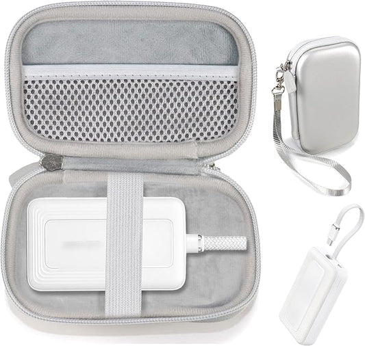 CaseSack Case for Anker Portable Charger 10,000mAh, Zolo Power Bank 20,000mAh, Organizer for Anker Portable Charger/Fast Charge Battery Pack (Silver)