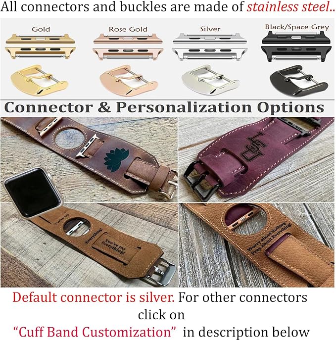 HARDISTON Cuff Watch Band Compatible with Apple 49mm for men & women, Handmade Genuine Leather, Compatible with iWatch Series 11 10 9 8 7 6 5 4 3 2 1 SE Ultra, Wrist Bracelet Band, Large/Band-Leopard