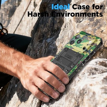 Beasyjoy for iPhone 17 Pro Case Waterproof, Heavy Duty Metal Full Body Protection, Built-in Screen Protector, Military Grade Shockproof Dustproof Rugged Cover for iPhone 17 Pro 6.3", Camo