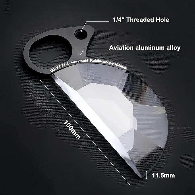 GREEN.L 100mm Handheld Kaleidoscope Filter Prism Lens, Optical Glass Creative Effect Filter for Phone DSLR Camera, with Pouch