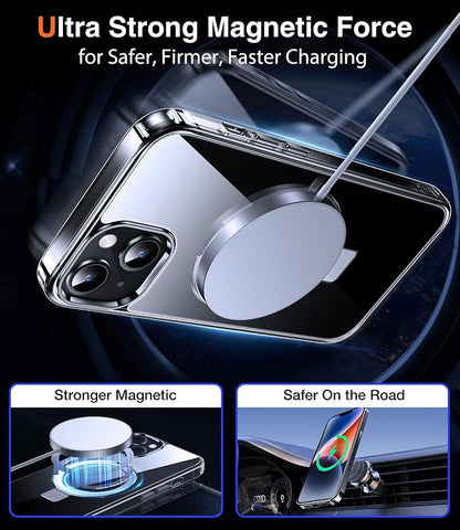 Chicfun 3-in-1 [Magnetic+Kickstand+Ring Holder] for iPhone 13 Case, iPhone 14 Case Compatible with MagSafe, Phone Case iPhone 13/14 with Stand Military Shockproof Protective Magnetic Cover