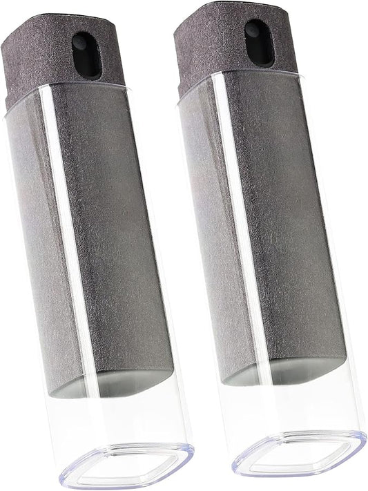 2 Pcs Screen Cleaner Kit, 3-in-1 Touchscreen Mist Cleaner Spray Bottle Tool & Microfiber Cloth for Phone/Laptop/Tablet/TV/Monitor/Car Screens(Grey)