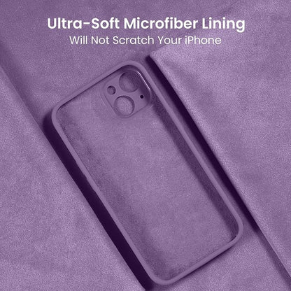 FireNova Designed for iPhone 15 Case, Silicone Upgraded [Camera Protection] Phone Case, Soft Anti-Scratch Microfiber Lining Inside, 6.1 inch, Light Purple