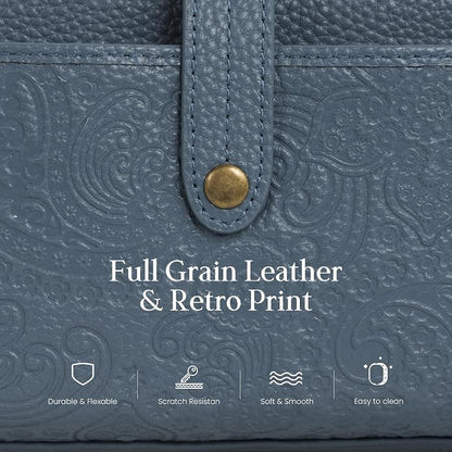 befen Leather Wristlet Wallet for Women Cell Phone Purse with Built in Wallet Vintage Leather Crossdody Bag Clutch Purse