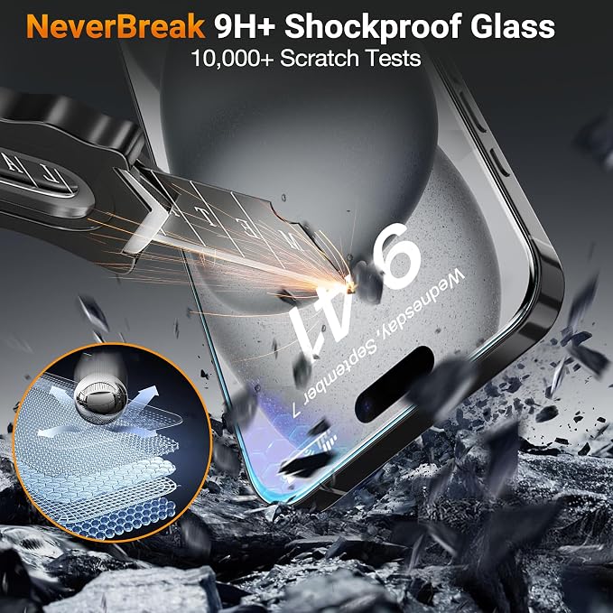 YWXTW [Sunlight Readability Screen Protector for iPhone Air 6.5 Inch, Anti Reflective Zero Glare TOP 9H+ Tempered Glass Screen Saver Accessories Case Friendly