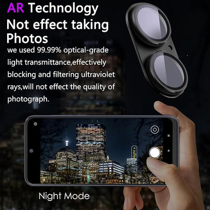 2 Pack Camera Lens Protector for iPhone 16/16 Plus,Metal AR Tempered Glass Rear Camera Screen Cover,Anti-Scratch,Strong Adsorption,Case Friendly, Easy to Install-Black