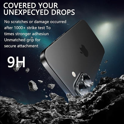 2 Pack Camera Lens Protector for iPhone 17,Metal AR Tempered Glass Rear Camera Screen Cover,Anti-Scratch,Strong Adsorption,Case Friendly, Easy to Install-Silver