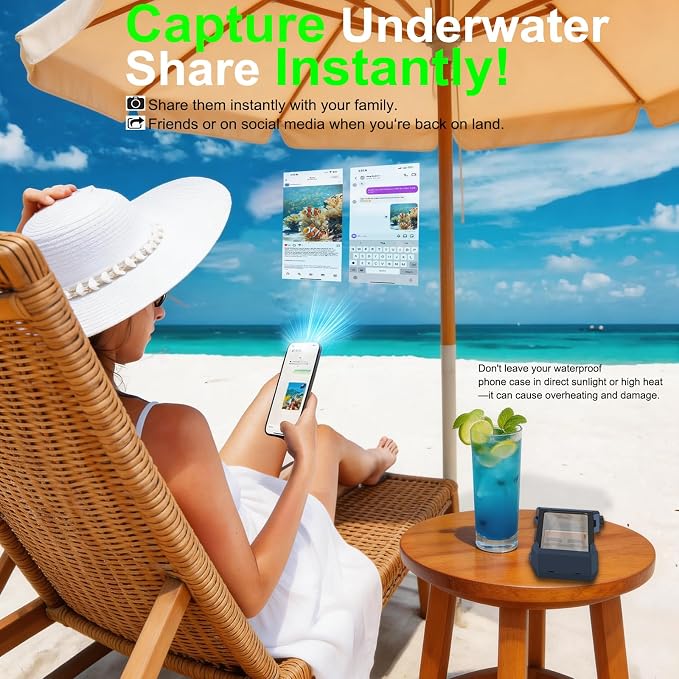 2026 Diving Snorkeling Phone Case for iPhone 17/16/15/14/13/12/11 Pro Max/XS/X Samsung Galaxy S26/S25/S24 Professional Scuba Dive Waterproof Underwater Photo Video Cover (5TH Gen, Blue-)