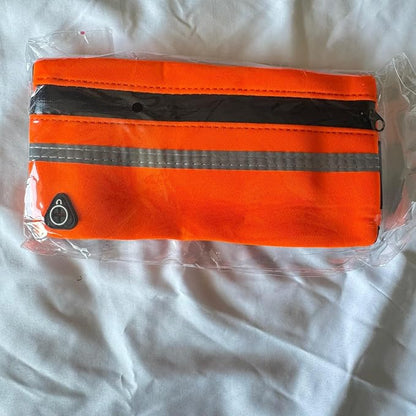running belt for phone,slim waist pack for running,adjustable fitness belt,lightweight,fits most phones,workout travel (orange)
