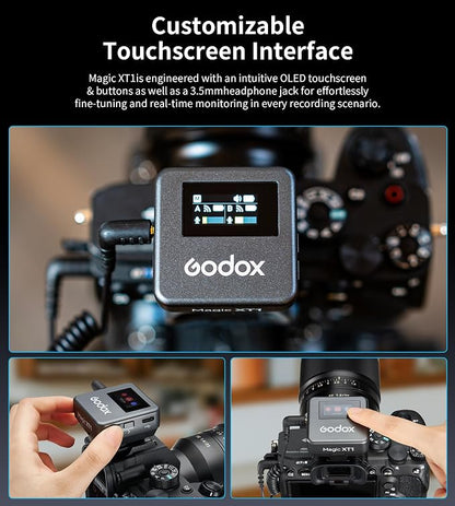 GODOX Wireless Lavalier Microphone for iPhone/Android/Camera/PC/Laptop with Lightning/USB-C/Plug, 48KHz 24Bit, Noise Cancellation for Video Recording, Vlog, YouTube, TikTok【All-Powerful】