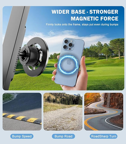 Golf Cart Phone Holder, Magnetic Phone Mount for Car Gym Desk Compatible with MagSafe iPhone - 360° Rotation Golf Accessories for EZGO Club Car Yamaha, Phone Stands Gifts for Golfers