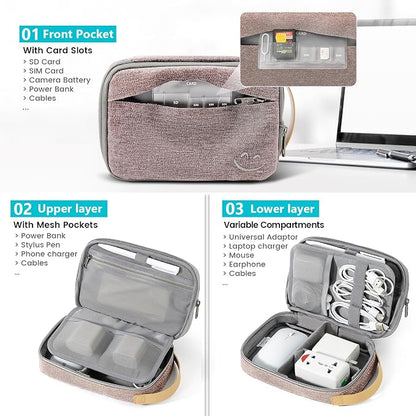 Travelkin Cord Organizer Travel, Cable Organizer For Electronic Accessories | Expandable electronics bag,tech organizer travel case, charger organizer travel case for Card,Usbs, travel essentials