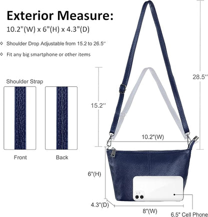 befen Genuine Leather Wristlet Clutch Wallet Purses Small Crossbody Bags for Women with RFID Blocking Card Slots