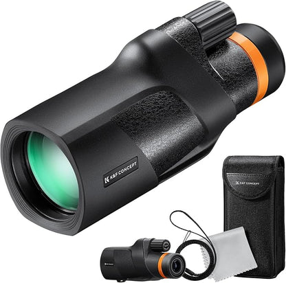 K&F Concept® IP68 10 Meters Waterproof 12X50 Monocular Telescope with Cleaning Cloth, Scope BAK-4 Prism FMC for Stargazing, Birdwatching, Hunting, Camping, Traveling, HD Monocular for Adults