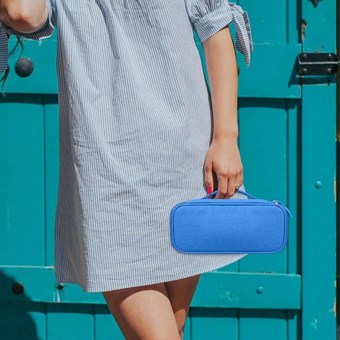 Lacdo Electronic Organizer Travel Cable Organizer Bag Pouch Tech Electronic Accessories Carry Case Portable Double Layers Charger Case for Cable, Cords, Charger, Earphone, Power Bank, Blue