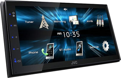 JVC KW-M150BT Bluetooth Car Stereo Receiver with USB Port – 6.75" Touchscreen Display - AM/FM Radio - MP3 Player Double DIN – 13-Band EQ (Black)