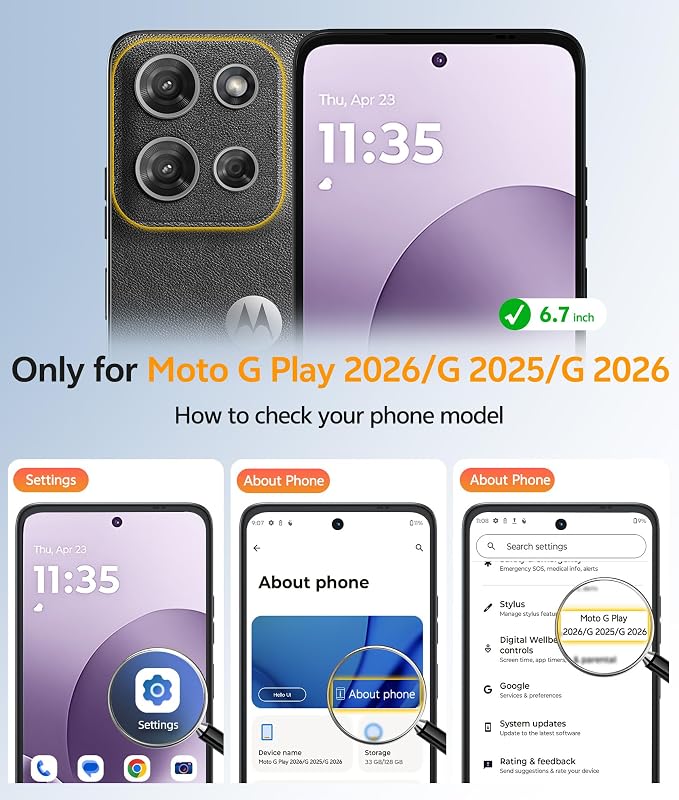 FNTCASE for Moto G Play 2026 / G 2026 / G 2025 Phone Case, Screen Protector | Translucent Matte Magnetic Back, 14FT Military Grade Drop Protection, Shockproof Protective Phone Cover, Purple