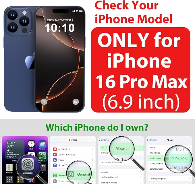 SPORTLINK for iPhone 16 Pro Max Case - IP68 Waterproof Military Protective Full Body Heavy Duty Shockproof 360 Sealed Dustproof with Camera Screen Protector Cover for i Phone 16 Pro Max 6.9" Mag/Black