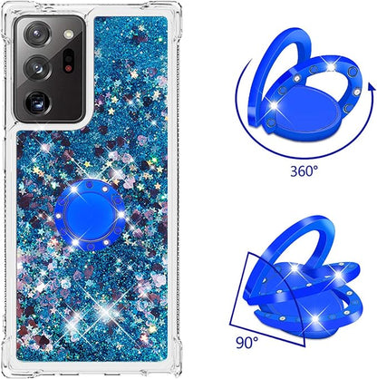 Liquid Case Silicone for Galaxy Note 20 Ultra with Ring Holder, Silicone Liquid Bumper Case Transparent Protective Cover Yellowing-Resistant Scratch Case Compatible with Samsung Galaxy Note 20 Ultra