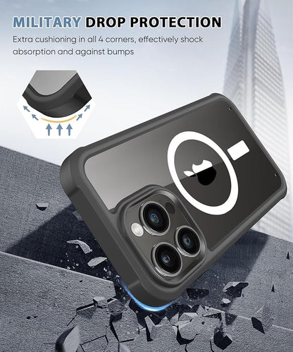 Compatible with iPhone 14 Pro Max Case, Built-in Screen Protector, with Camera Lens Protector, [Compatible with MagSafe] Full Body Phone Case, Protective Cover for 14 ProMax 6.7" (Black)